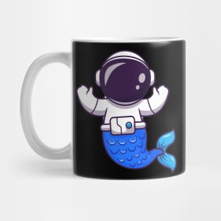 Astronaut Mermaid Cartoon Mug